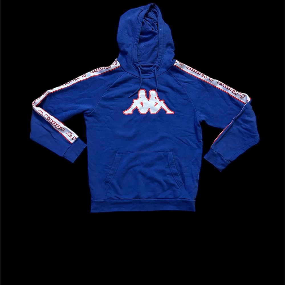 Kappa Logo Blue and White Pullover Hoodie